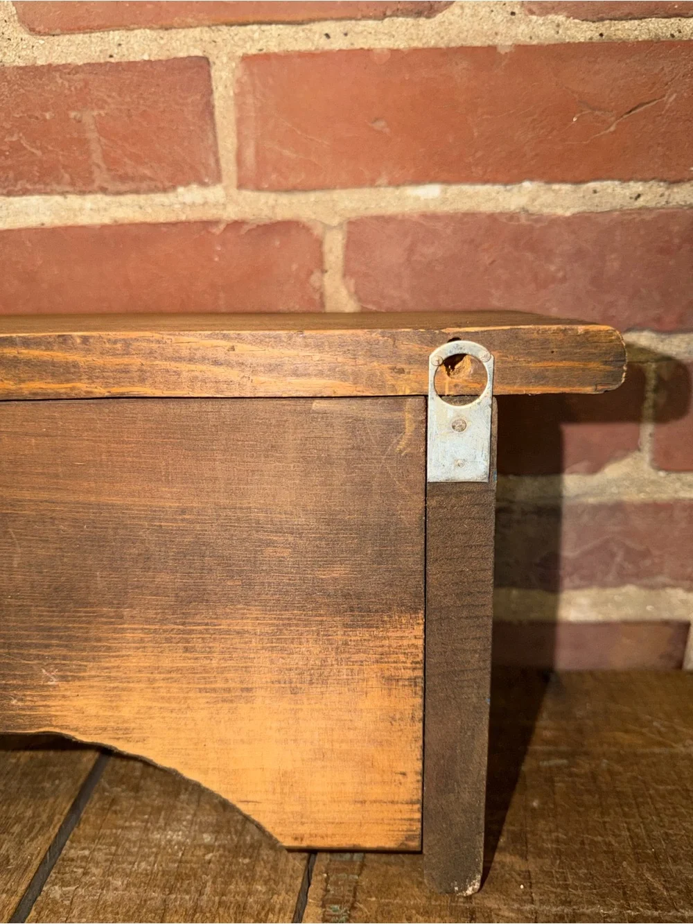 Wooden Heart Cutout Wall Shelf - Rustic Brown Farmhouse